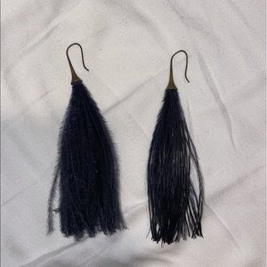 Navy Feather Earrings from Anthropologie